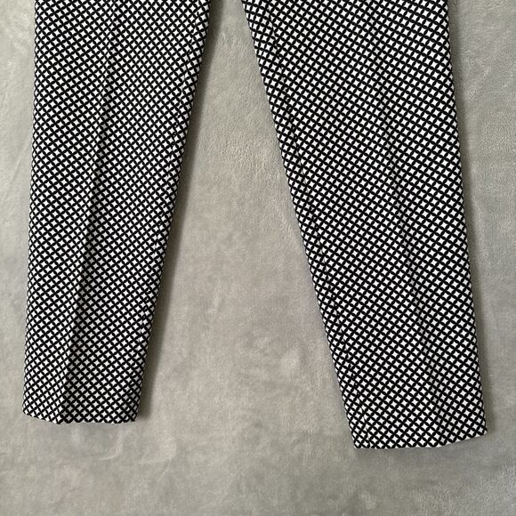 Women's Geometric Print Office Pants Stretch Black White Pockets Formal Size 6 - Picture 14 of 16